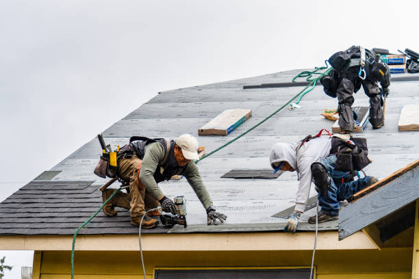 Professional Gutter Installation technician working in Adena, OH